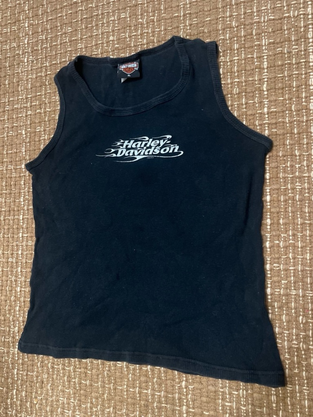 Harley-Davidson Black Top with Orange and White Logo